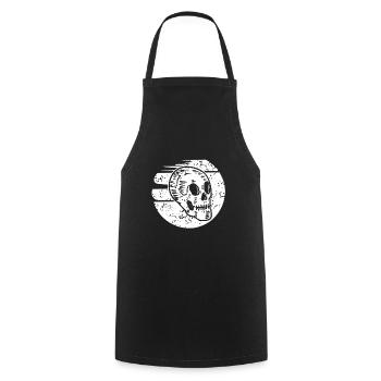 Skelett knochen Totenkopf Halloween - Kochschürze - Schwarz - Vorne - AI Model Male 185 dark (185cm)