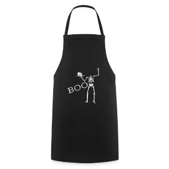 Skelett Totenkopf - Boo - Kochschürze - Schwarz - Vorne - AI Model Male 185 dark (185cm)