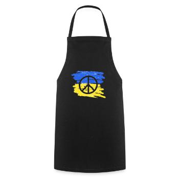 Stand with Ukraine Peace No War - Kochschürze - Schwarz - Vorne - AI Model Male 185 dark (185cm)