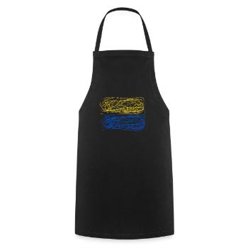 Soutenez l’Ukraine, la paix et non la guerre - Tablier de cuisine - noir - Devant - AI Model Male 185 dark (185cm)