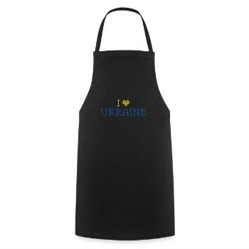 Soutenez l’Ukraine, la paix et non la guerre - Tablier de cuisine - noir - Devant - AI Model Male 185 dark (185cm)