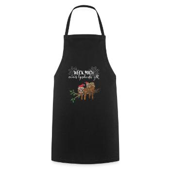 Faultier Nikolausmütze Weihnachtsmuffel Xmas - Kochschürze - Schwarz - Vorne - AI Model Male 185 dark (185cm)