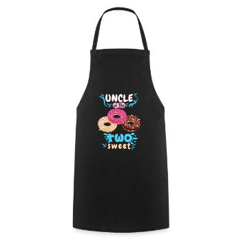 Oncle des deux bonbons Oncle de deux - Tablier de cuisine - noir - Devant - AI Model Male 185 dark (185cm)