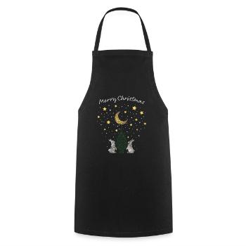 Rabbits Rabbits Christmas Tree Christmas Tree Xmas - Cooking Apron - black - Front - AI Model Male 185 dark (185cm)