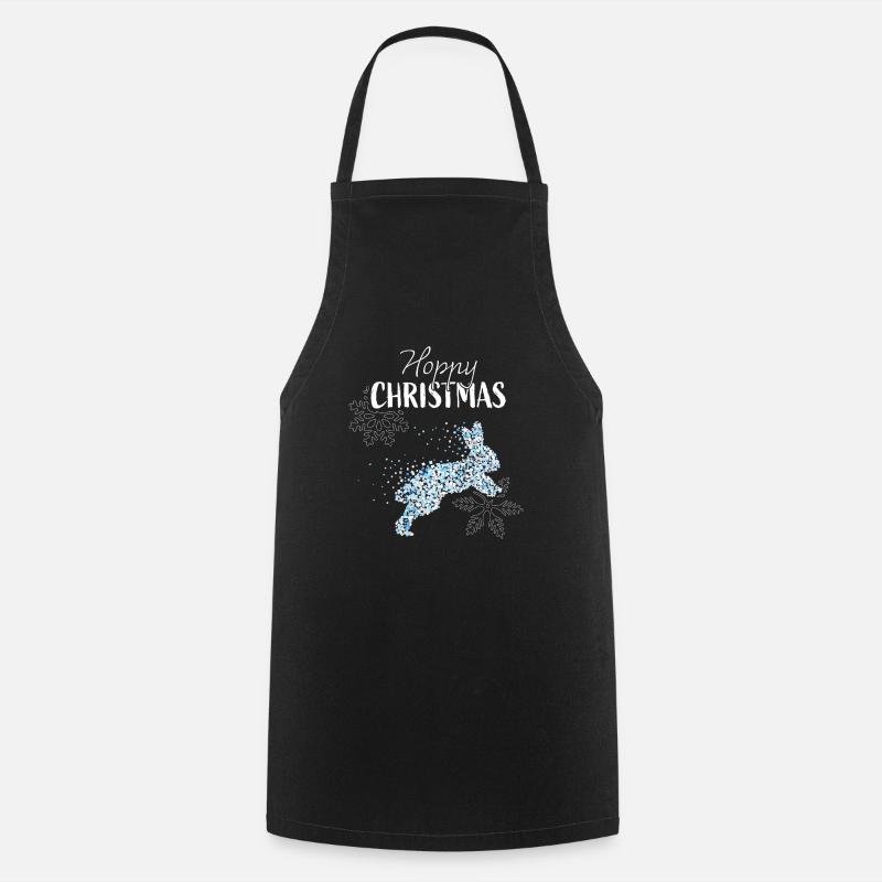 Hoppy Christmas Rabbit Rabbit Snowflake - Tablier de cuisine - noir