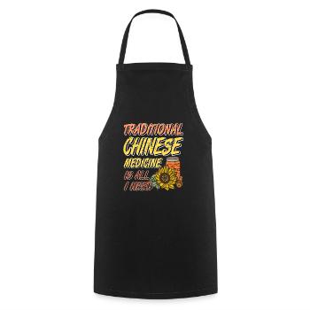 La médecine traditionnelle chinoise est tout ce dont j’ai besoin rétro - Tablier de cuisine - noir - Devant - AI Model Male 185 dark (185cm)