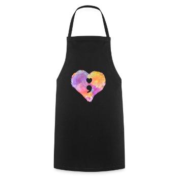 Anxiety Depression Mental Health - Cooking Apron - black - Front - AI Model Male 185 dark (185cm)