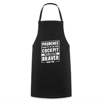 Prudence Wisdom Quotes Pilot Philosophy - Cooking Apron - black - Front - AI Model Male 185 dark (185cm)