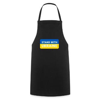 Stand with Ukraine Peace No War - Cooking Apron - black - Front - AI Model Male 185 dark (185cm)