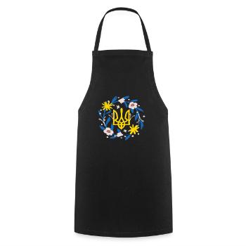 Soutenez l’Ukraine, la paix et non la guerre - Tablier de cuisine - noir - Devant - AI Model Male 185 dark (185cm)