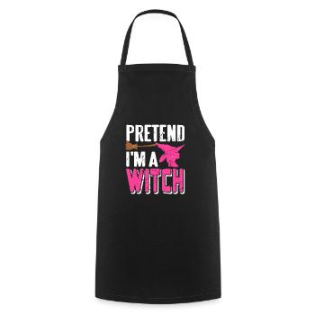 Hexe - Pretend Im a Witch - Cooking Apron - black - Front - AI Model Male 185 dark (185cm)