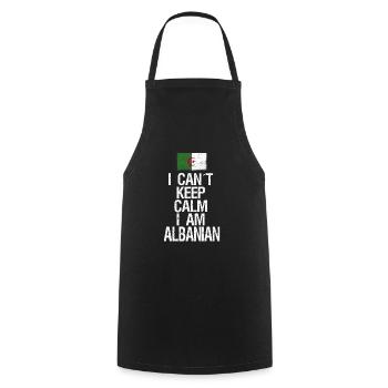 I can not Keep Calm I am Albanian - Cooking Apron - black - Front - AI Model Male 185 dark (185cm)