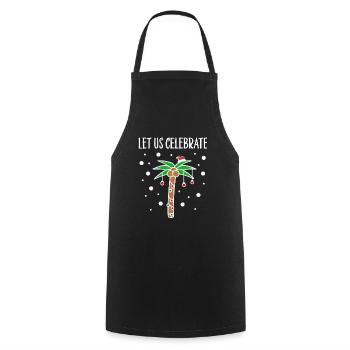 Tenue de Noël Palm Beach Mer Temps de Noël - Tablier de cuisine - noir - Devant - AI Model Male 185 dark (185cm)