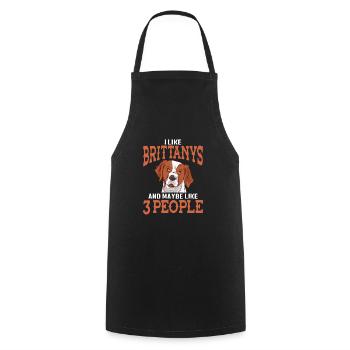 Français Bretagne Épagneul Epagneul Breton Cadeau - Tablier de cuisine - noir - Devant - AI Model Male 185 dark (185cm)
