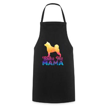 Shiba Inu Mama Japanischer Hund Liebhaber Welpe Pfote Liebe - Kochschürze - Schwarz - Vorne - AI Model Male 185 dark (185cm)