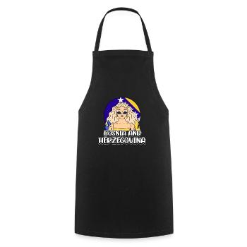 Proud Bosnian Bosniaks Bosnia Herzegovina - Cooking Apron - black - Front - AI Model Male 185 dark (185cm)