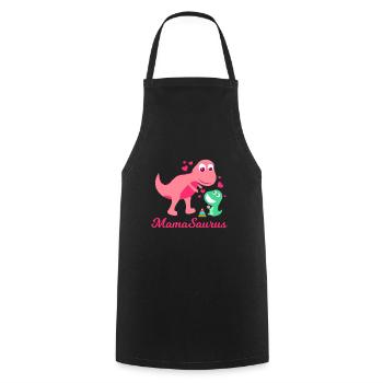 Mama Saurus werdende Mama Muttertag - Kochschürze - Schwarz - Vorne - AI Model Male 185 dark (185cm)