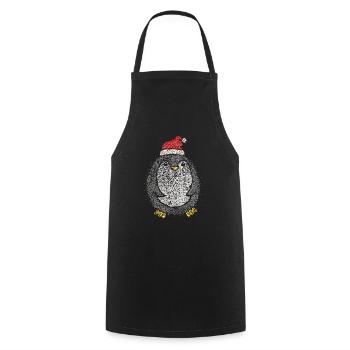 Pinguin Weihnachtsoutfit Nikolausmütze Ugly Xmas - Kochschürze - Schwarz - Vorne - AI Model Male 185 dark (185cm)
