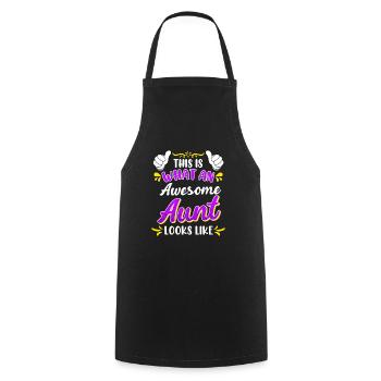This is what a cool aunt looks like Best Aunt - Cooking Apron - black - Front - AI Model Male 185 dark (185cm)