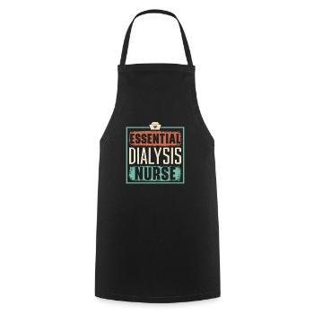 Infirmière en dialyse essentielle Maladie rénale médicale - Tablier de cuisine - noir - Devant - AI Model Male 185 dark (185cm)