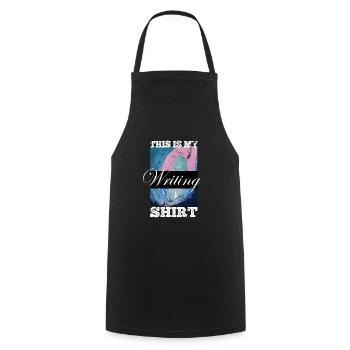 This is my writing shirt writer writer - Cooking Apron - black - Front - AI Model Male 185 dark (185cm)