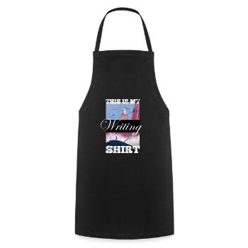 This is my writing shirt writer writer - Cooking Apron - black - Front - AI Model Male 185 dark (185cm)