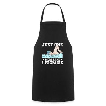 Shimmer Swimming Just One More Lane I Promise - Cooking Apron - black - Front - AI Model Male 185 dark (185cm)