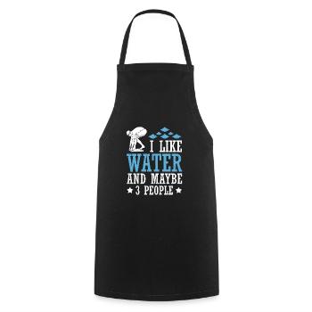 Schimmer Schwimmen J’aime l’eau et peut-être 3 personnes - Tablier de cuisine - noir - Devant - AI Model Male 185 dark (185cm)