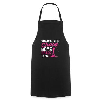 Some girls chase boys I ski - Cooking Apron - black - Front - AI Model Male 185 dark (185cm)