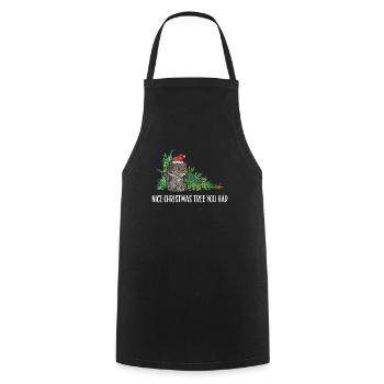 Cat Cats Christmas Tree Christmas Tree Tomcat - Cooking Apron - black - Front - AI Model Male 185 dark (185cm)