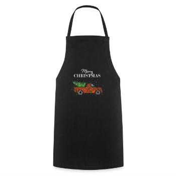 Merry Christmas Christmas Tree Merry Christmas - Cooking Apron - black - Front - AI Model Male 185 dark (185cm)