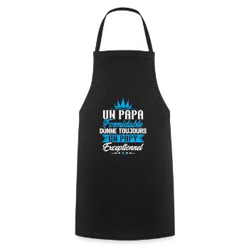 Un papa formidable donne toujours un papy - Tablier de cuisine - noir - Devant - AI Model Male 185 dark (185cm)