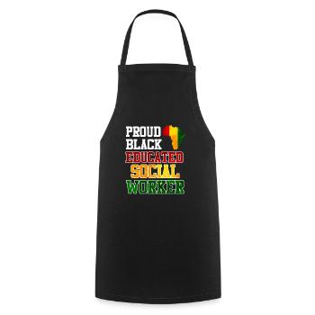 Africa Education I am a proud social worker - Cooking Apron - black - Front - AI Model Male 185 dark (185cm)