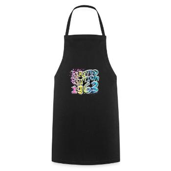 Limited Edition 1963 Graffiti - Cooking Apron - black - Front - AI Model Male 185 dark (185cm)