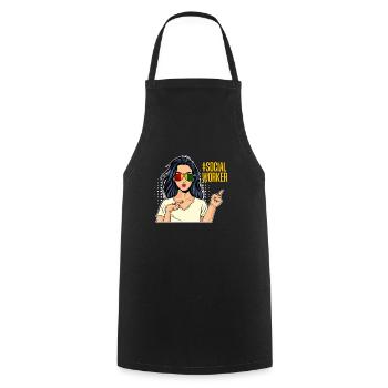 Africa I am a social worker - Cooking Apron - black - Front - AI Model Male 185 dark (185cm)