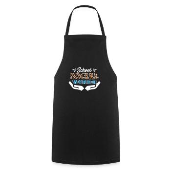 Supervisor at a school Social worker - Cooking Apron - black - Front - AI Model Male 185 dark (185cm)