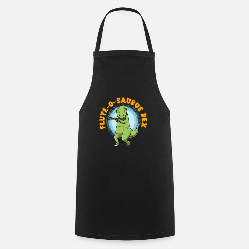 Flûte-o-saurus Rex T-Rex Flûte dinosaure - Tablier de cuisine - noir