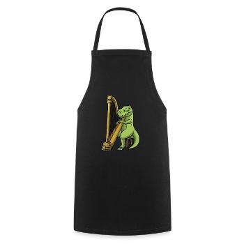 Dinosaur Harp Instrument Orchestra - Cooking Apron - black - Front - AI Model Male 185 dark (185cm)
