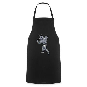Nashorn Fitness Fitnessstudio Motivation - Kochschürze - Schwarz - Vorne - AI Model Male 185 dark (185cm)