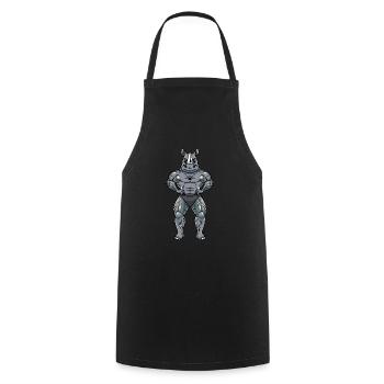 Nashorn Fitness Fitnessstudio Motivation - Kochschürze - Schwarz - Vorne - AI Model Male 185 dark (185cm)