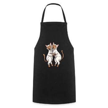 Amoureux des chats siamois - Tablier de cuisine - noir - Devant - AI Model Male 185 dark (185cm)