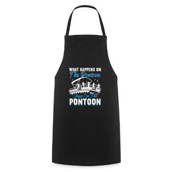 Pontoon Boat Captain Boating Lake Pontoon - Cooking Apron - black - Front - AI Model Male 185 dark (185cm)
