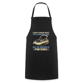 Pontoon Boat Captain Boating Lake Pontoon - Cooking Apron - black - Front - AI Model Male 185 dark (185cm)