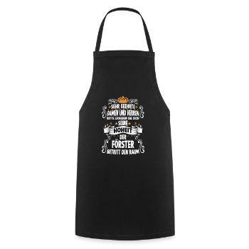 FörsterT witziges Spruch Motiv Förster - Kochschürze - Schwarz - Vorne - AI Model Male 185 dark (185cm)