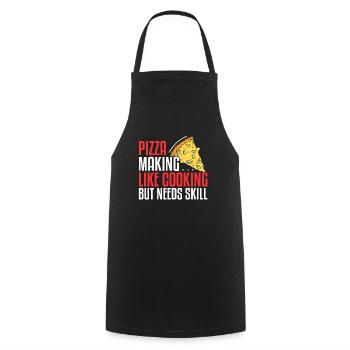 Pizza Making Like Cooking But Needs Skill - Cooking Apron - black - Front - AI Model Male 185 dark (185cm)
