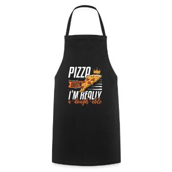 Women's Pizza Queen I'm Really A-Dough-Able Pizza - Cooking Apron - black - Front - AI Model Male 185 dark (185cm)