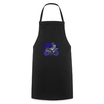 Motorcycle Lifestyle / Motorcycle / Motorcycle biker - Cooking Apron - black - Front - AI Model Male 185 dark (185cm)