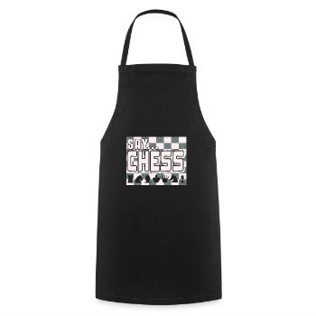 Chess - Say chess - Cooking Apron - black - Front - AI Model Male 185 dark (185cm)
