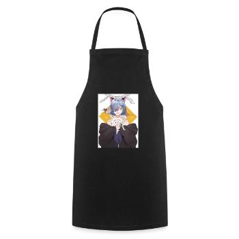 Kawaii Anime Neko Katze Mädchen Manga Otaku - Kochschürze - Schwarz - Vorne - AI Model Male 185 dark (185cm)