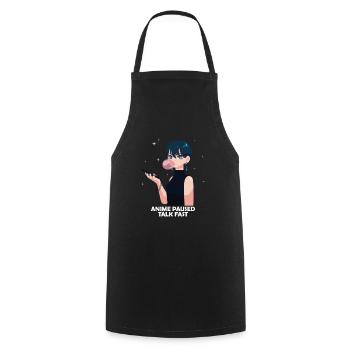 Anime Otaku Weeb Anime Paused Talk Fast - Kochschürze - Schwarz - Vorne - AI Model Male 185 dark (185cm)